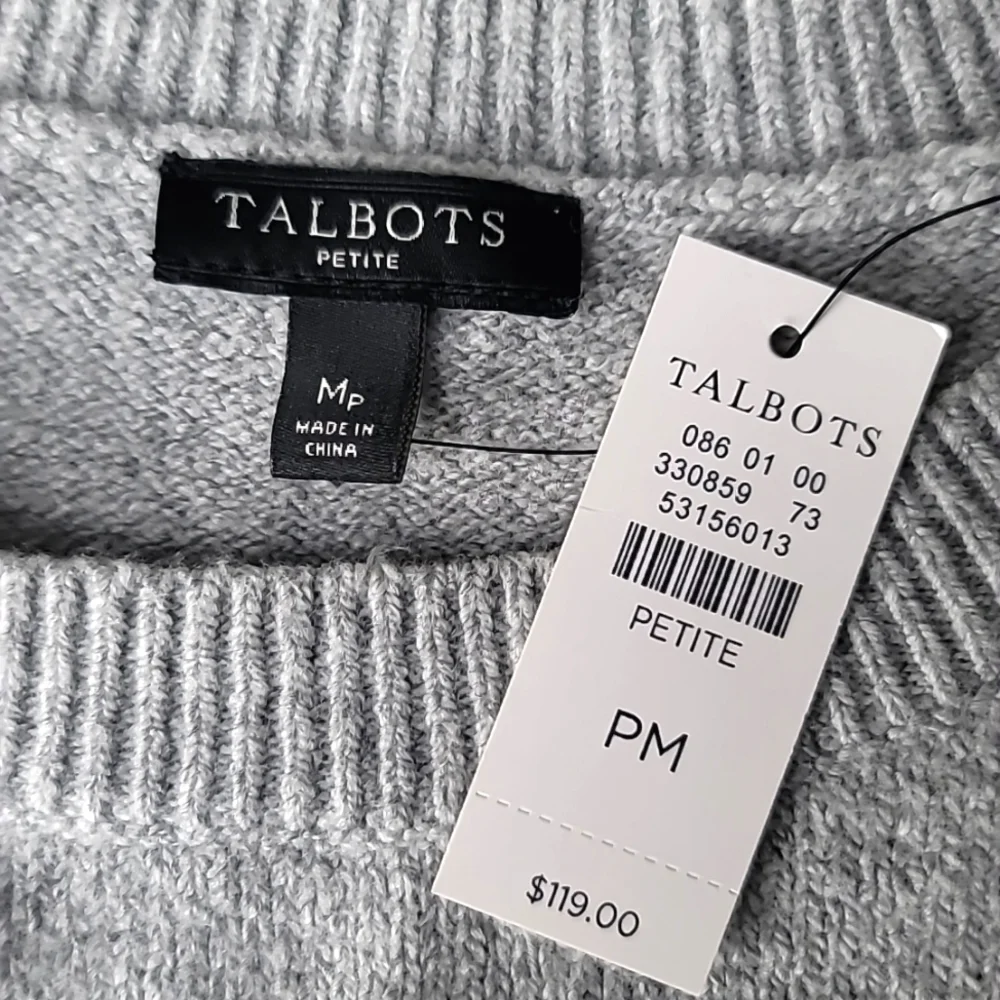 Talbots NWT Essential Knit Sweater Dress Size Medium Petite Color Heather Grey - Picture 10 of 10